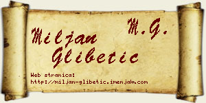 Miljan Glibetić vizit kartica